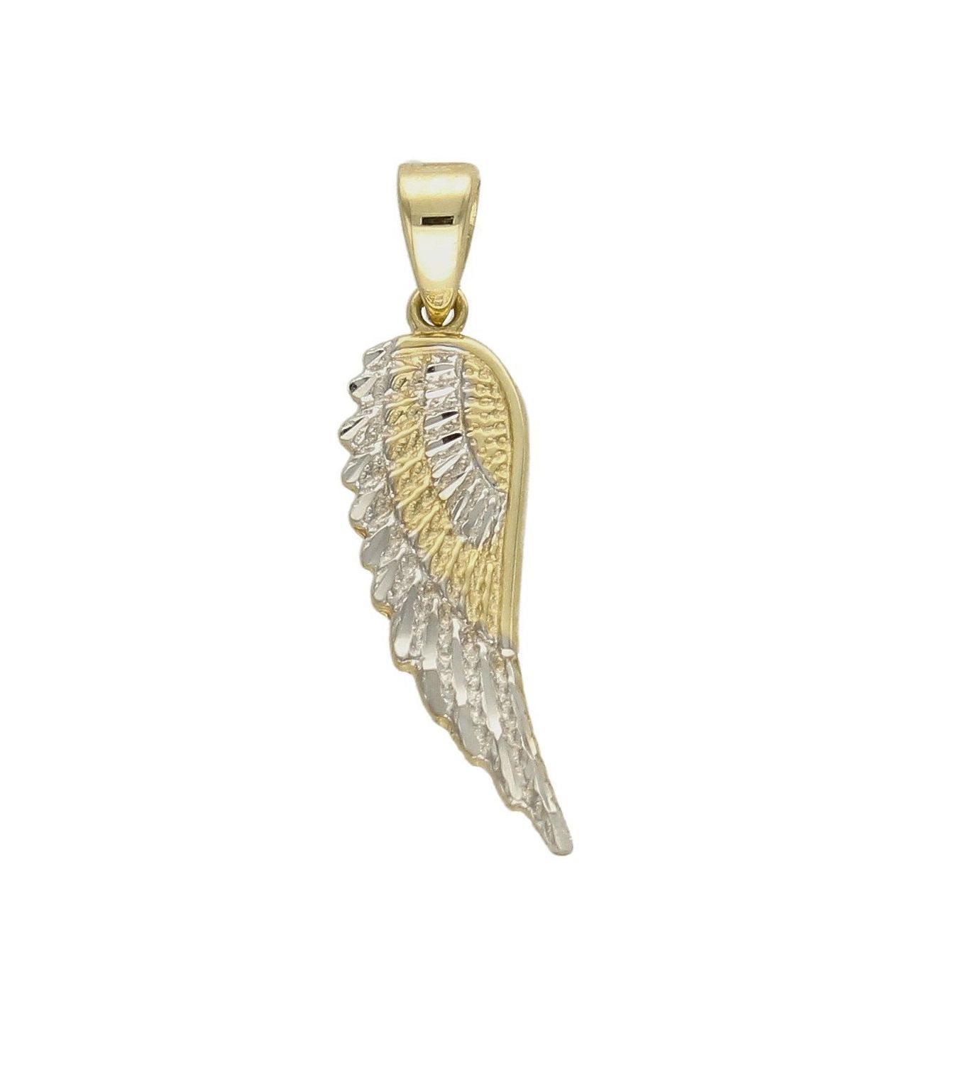 Złota zawieszka 333 skrzydło ozdobione białą cyrkonia ZA 3505C 333.Piękna złota zawieszka w formie skrzydełka wykonana ze złota próby 333. Złota zawieszka w kształcie skrzydełka ozdobiony cyrkonią. Zawieszka w kształcie skrzyd.jpg